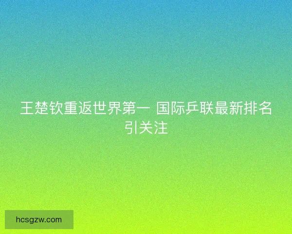 王楚钦重返世界第一 国际乒联最新排名引关注