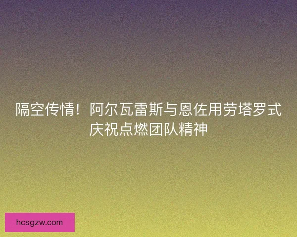 隔空传情！阿尔瓦雷斯与恩佐用劳塔罗式庆祝点燃团队精神